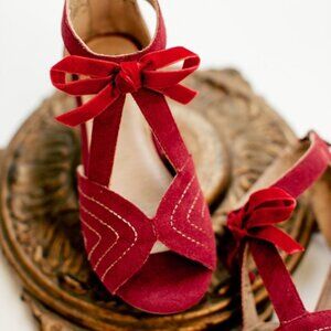 Joyfolie Girl's Orelia Heels in Red Bows 5Y New